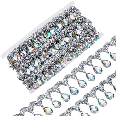 Polyester Lace Ribbon with Plastic Charms Tassel