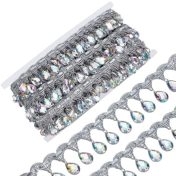 Polyester Lace Ribbon with Plastic Charms Tassel