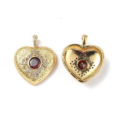 Brass Micro Pave Clear Cubic Zirconia Pendants