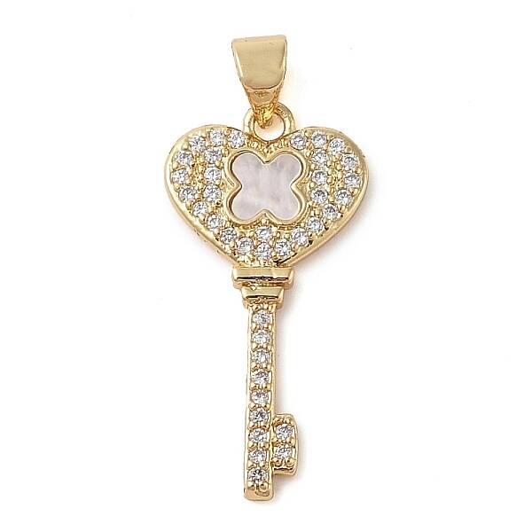 Brass Micro Pave Clear Cubic Zirconia Pendant