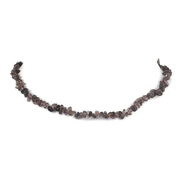 Natural Ice Obsidian Chip Beaded Necklace