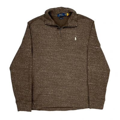 Ralph Lauren 1/4 Zip - Medium Brown Cotton