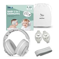 SURAVO 2-in-1 Baby Noise-Cancelling Earmuffs – Adjustable & Certified Earmuffs for Ultimate Hearing Protection (0-48 Months...