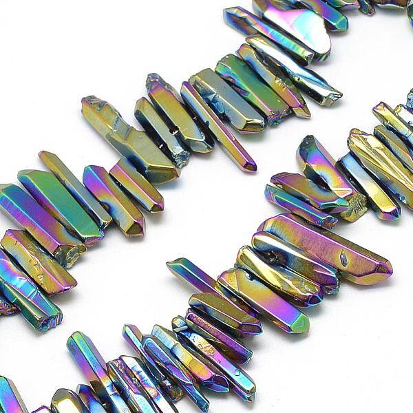 Plated Natural Quartz Crystal Beads Strands