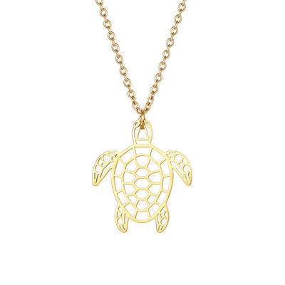 Stainless Steel Geometric Artistic Hollow Animal Pendant Necklaces