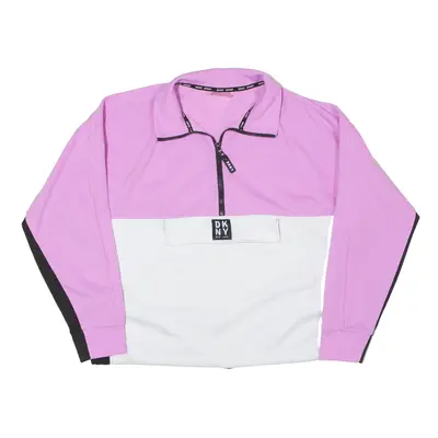 DKNY SPORT Sweatshirt Purple 1/4 Zip Womens L