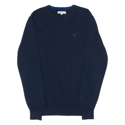 CALVIN KLEIN Golf Mens Jumper Blue Crew Neck Tight Knit L