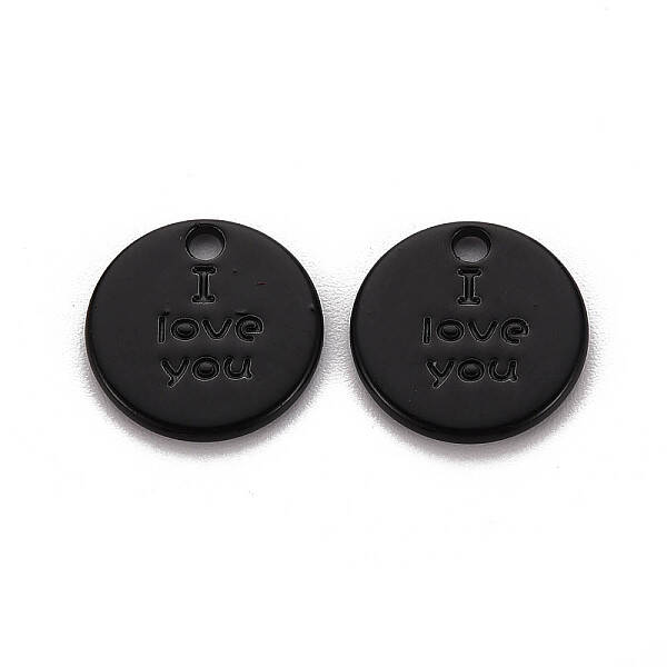 Spray Painted Alloy Charms for Valentine's Day
