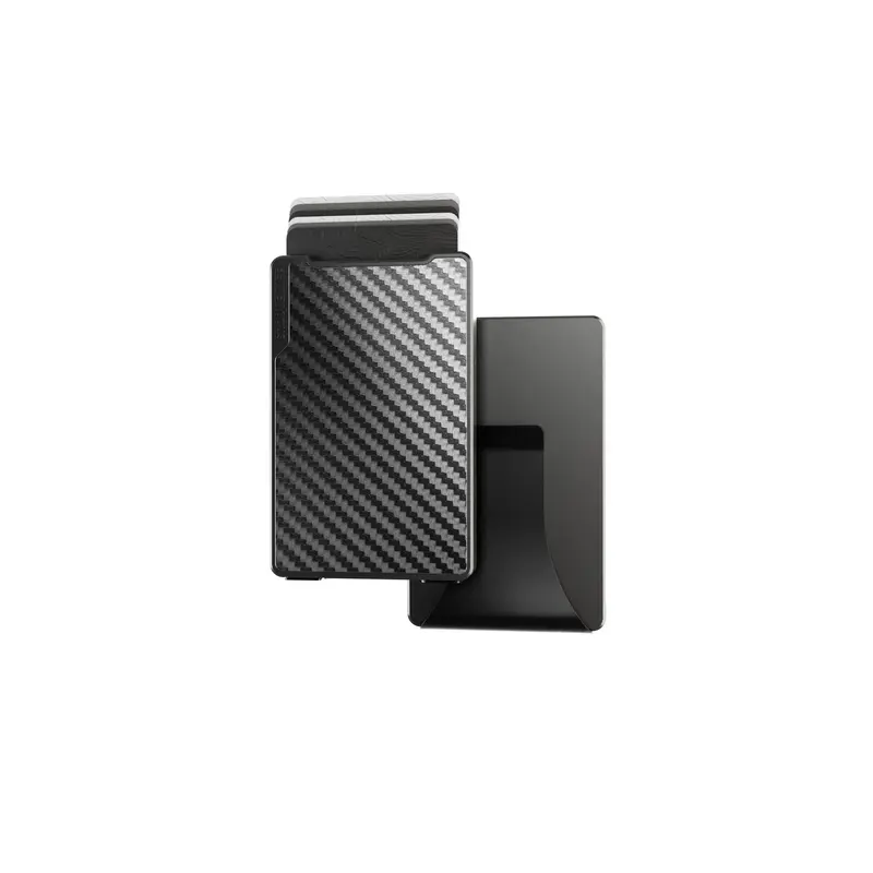 Groove Wallet Carbon Fiber - Gun Metal with Money Clip