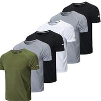 Men's Plain Reflective Strip Design Sports Tee Crew Neck Breathable Quick Drying Short Sleeve T-shirt Activewear Sportswear f...