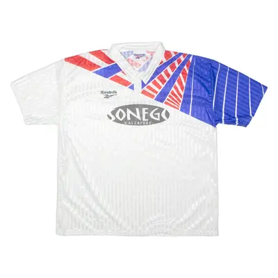REEBOK Template Mens Football Shirt Jersey White 90s Collared 2XL