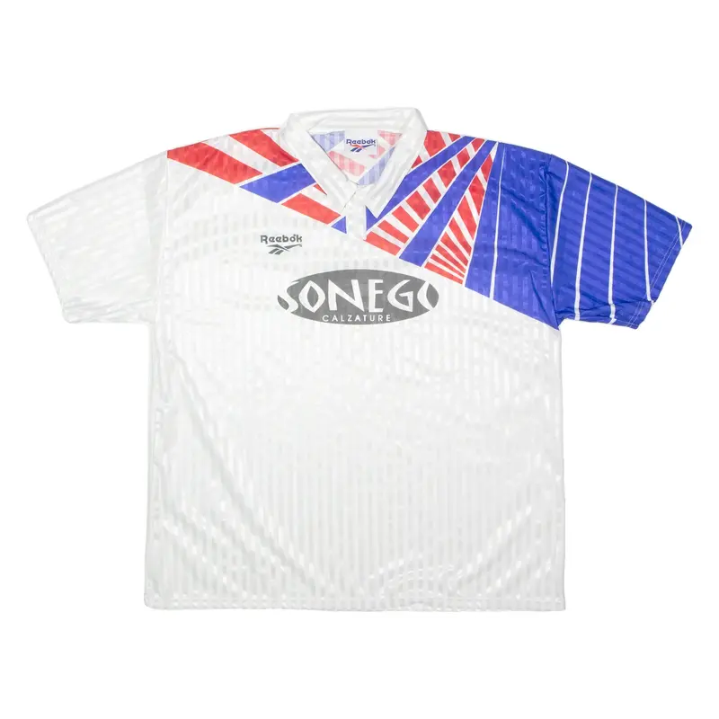 REEBOK Template Mens Football Shirt Jersey White 90s Collared 2XL