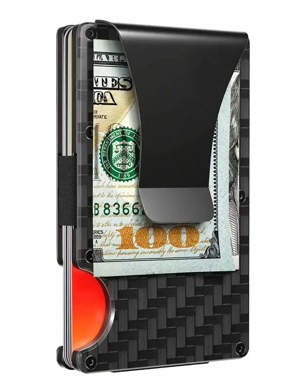 Men's Business Rfid Blocking Card Holder, Trendy Durable Card Holder with Cash Clip, Classic Card Holder Cute Mini Purses As ...