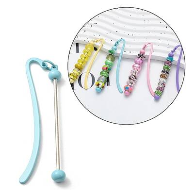 Iron & Alloy Bookmarks with Beadable Bar Pendant