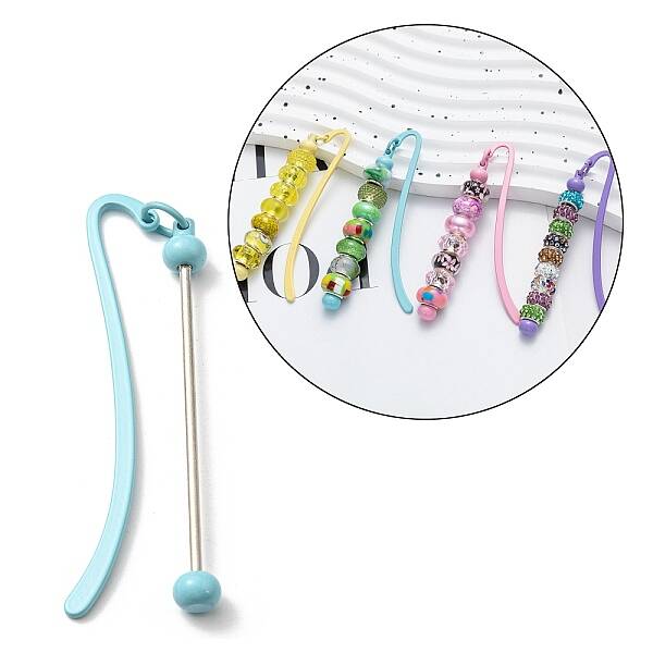 Iron & Alloy Bookmarks with Beadable Bar Pendant