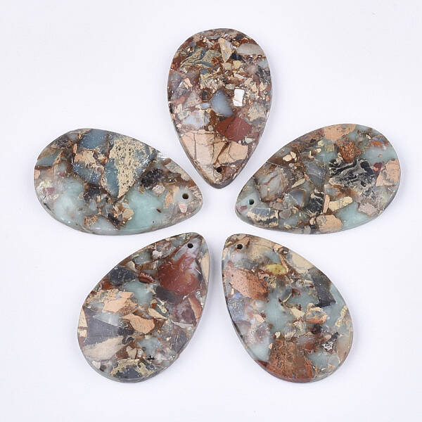 Synthetic Aqua Terra Jasper Pendants