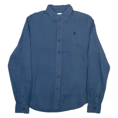TOMMY HILFIGER Slim Fit Mens Plain Shirt Blue Long Sleeve S