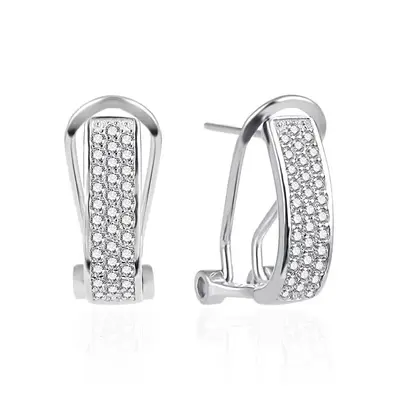 Agato AGT-E026KKW Silver Drop Earrings with Zirconia