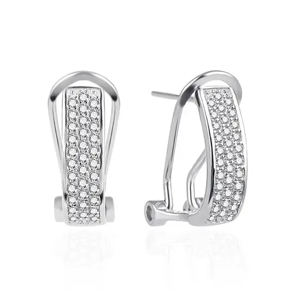 Agato AGT-E026KKW Silver Drop Earrings with Zirconia