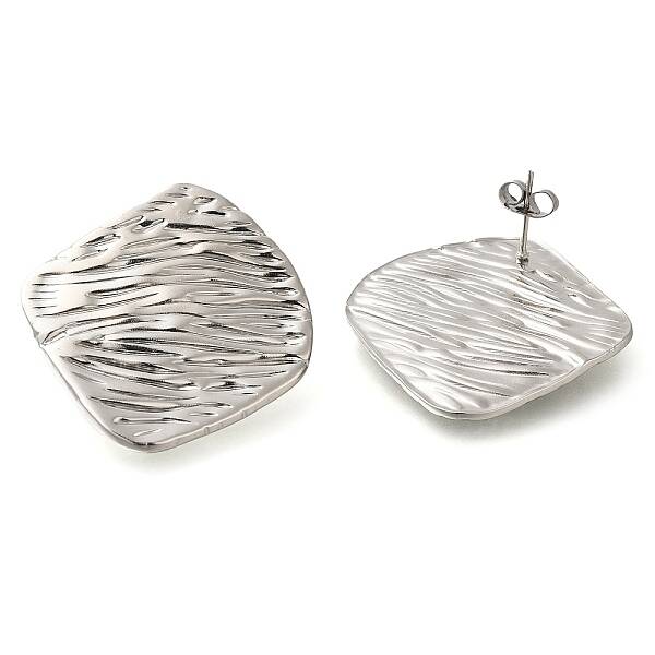 304 Stainless Steel Nuggets Stud Earrings