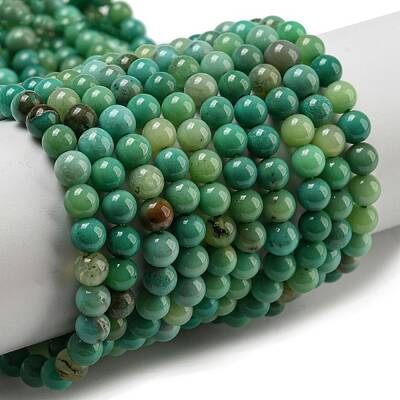 Natural Green Grass Agate Beads Strands