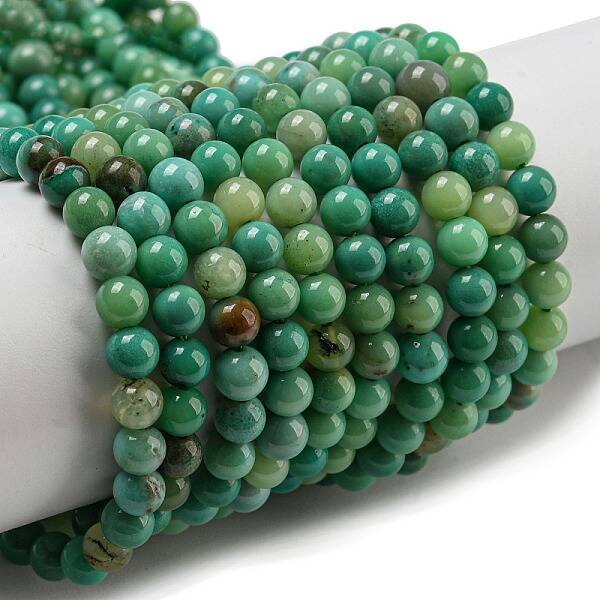 Natural Green Grass Agate Beads Strands