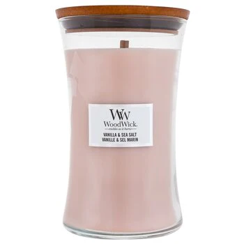 Woodwick Vaso Vanilla & Sea Salt (vaniglia e sale marino) - Candela profumata 275 g