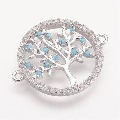 Brass Micro Pave Cubic Zirconia Links
