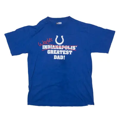 NFL Indianapolis Colts Greatest Dad USA T-Shirt Blue Short Sleeve Mens L