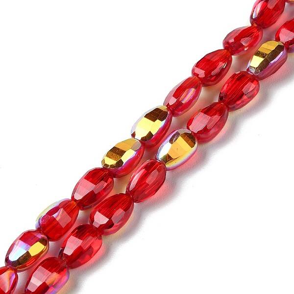 Transparent Electroplate Glass Beads Strands