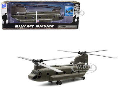 Boeing CH-47 Chinook Aircraft United States Army Olive Drab Military Mission Series 1/60 Diecast Model by New Ray