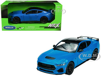 2024 Ford Mustang GT 5.0 Blue with Black Top NEX Models Series 1/25 Diecast Model Car by Welly