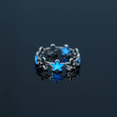 Luminous 304 Stainless Steel Star Finger Ring