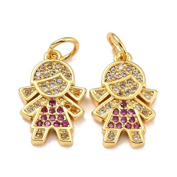 Brass Micro Pave Cubic Zirconia Charms