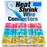 250Pcs Heat Shrink Wire Connectors Electrical Kit - Marine Automotive Crimp Terminals Assortment, Waterproof Ring Fork Spade ...