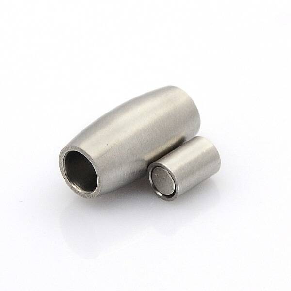 Tarnish Resistant 304 Stainless Steel Matte Surface Magnetic Clasps with Glue-in Ends