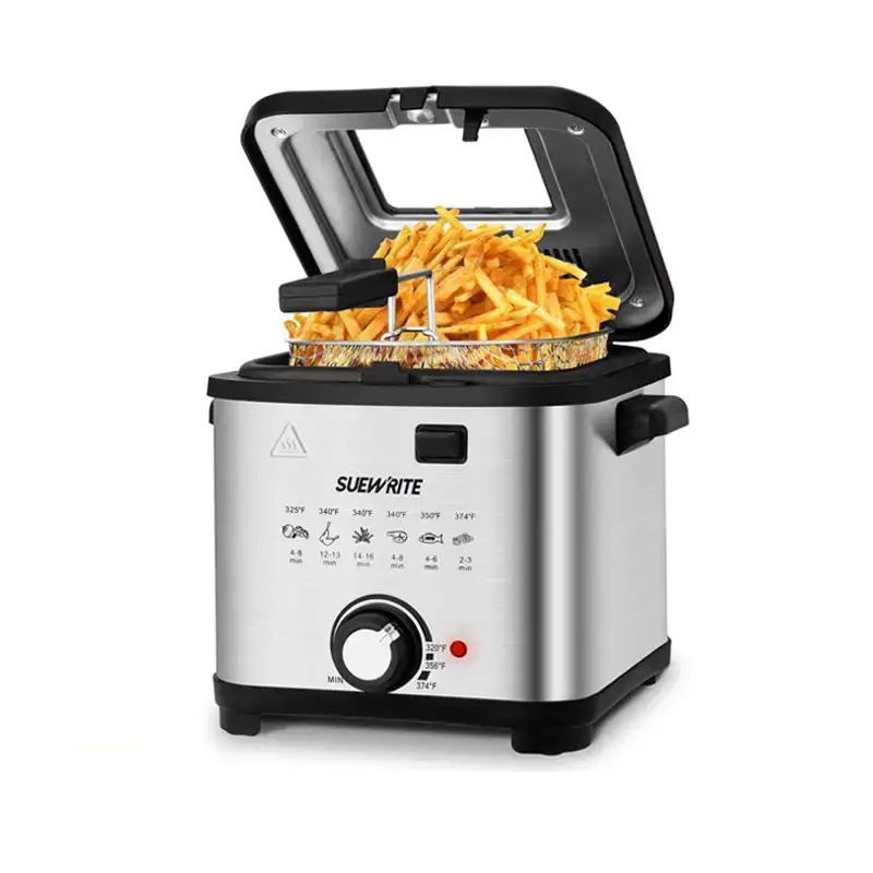 Pukomc Electric Deep Fryer, 1.5 Liter/2.5 Liter Fast Rising Fryer. Oil Capacity, Cold Touch Edges, Easy to Clean, Home Fryer ...