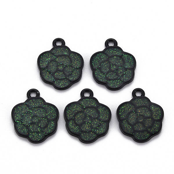 Spray Painted Alloy Enamel Pendants