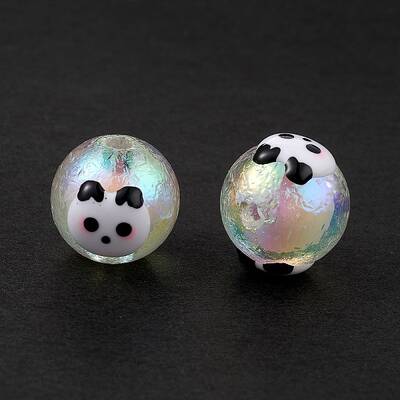 UV Plating Rainbow Iridescent Acrylic Enamel Beads