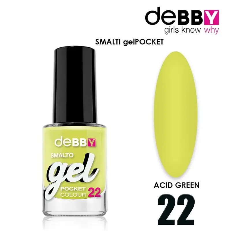 Debby Pocket 22 acid green gel nail polish