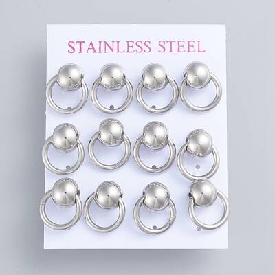Tarnish Resistant 304 Stainless Steel Dangle Stud Earrings