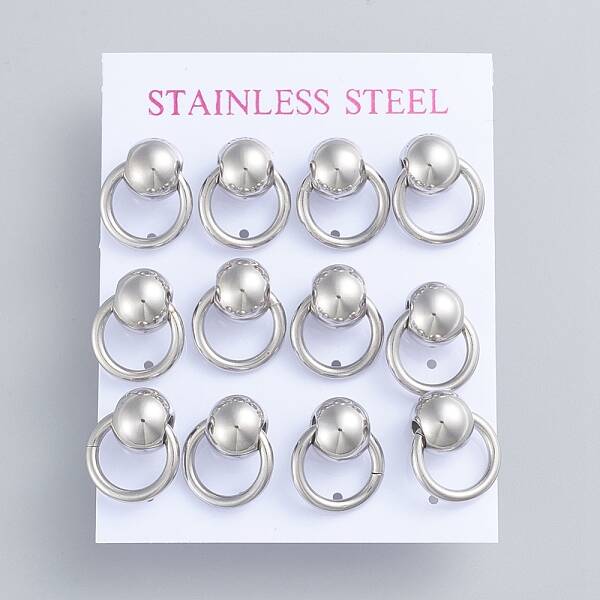 Tarnish Resistant 304 Stainless Steel Dangle Stud Earrings
