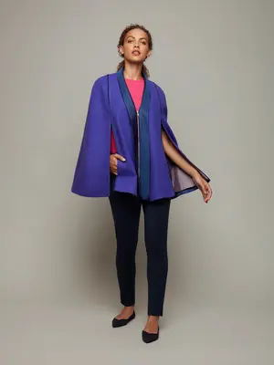 CANOPY | Melton Wool Zip Cape | Size: VIOLET / XS