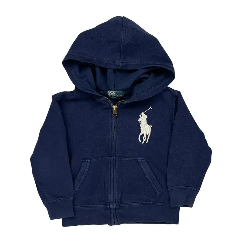 Age 3 Ralph Lauren Hoodie - 2XS Navy Cotton Blend