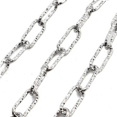 Tarnish Resistant Textured 304 Stainless Steel Paperclip Chains
