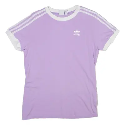ADIDAS ORIGINALS Womens T-Shirt Purple UK 6