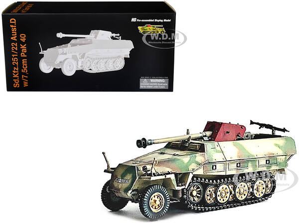 German Sd.Kfz. 251/22 Ausf.D Half-Tracked Armored Vehicle with 7.5cm PaK 40 Anti-Tank Gun \