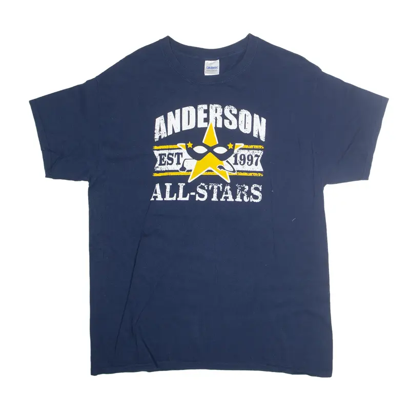 GILDAN Anderson All-Stars T-Shirt Blue Short Sleeve Mens L