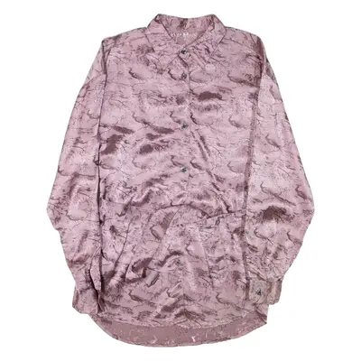 Womens Shirt Dress Purple Long Sleeve Short M