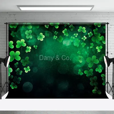 Green Clover Bokeh Backdrop For Birthday Cake Smash - Aperturee